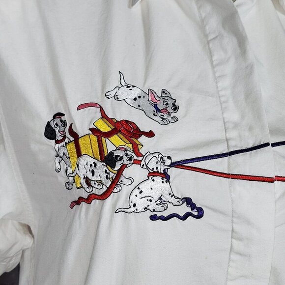 Disney Store Vintage 101 Dalmations White Embroidered Button Down, Women's Large - Picture 5 of 12